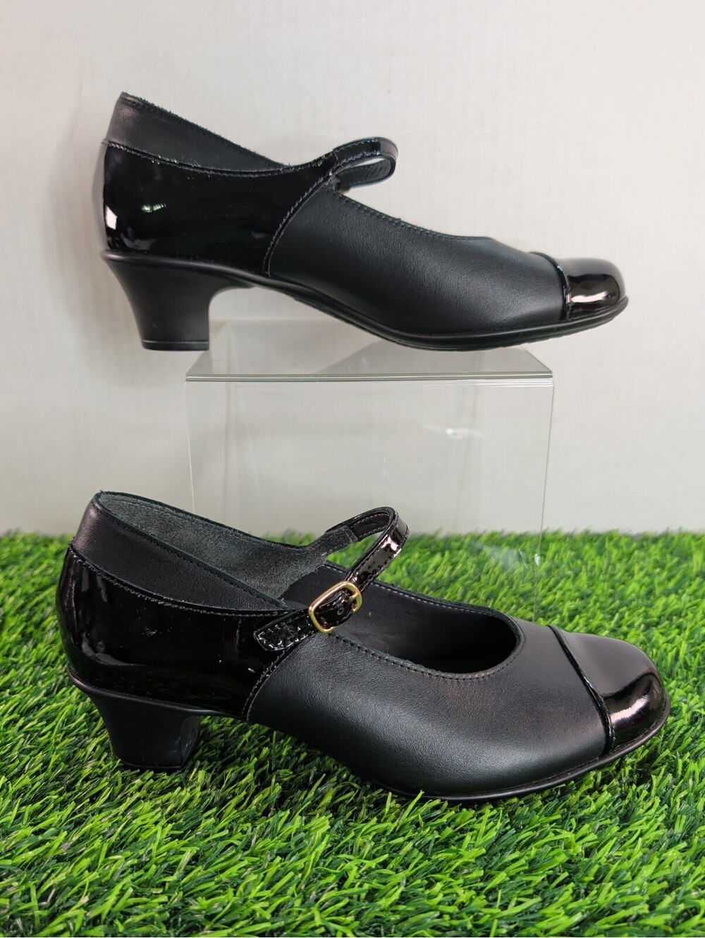 SAS Isabel Pump Heels Patent Cap Toe Leather Mary Jane Women's 6.5W